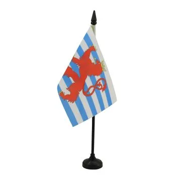DRAPEAU DE TABLE LUXEMBOURG AVEC LION 15x10cm - PETIT DRAPEAUX DE BUREAU LUXEMBOURGEOIS 10 x 15 cm