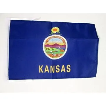 DRAPEAU KANSAS 45x30cm - PAVILLON ETAT AMÉRICAIN - USA - ETATS-UNIS 30 x 45 cm haute qualité