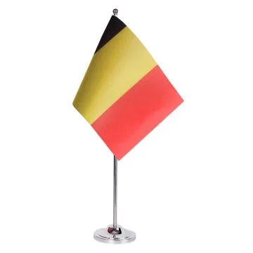 DRAPEAU DE TABLE prestige BELGIQUE 22x15cm en SATIN - GRAND DRAPEAUX DE BUREAU BELGE 15 x 22 cm