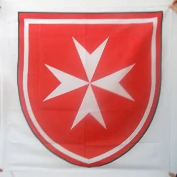 DRAPEAU INSIGNE ORDRE SOUVERAIN DE MALTE 90x90cm - DRAPEAU SAINT-JEAN DE JÍ?RUSALEM 90 x 90 cm Fourreau pour hampe