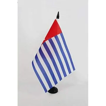 Drapeau de table Aborigènes de la Nouvelle-Guinée occidentale 21x14cm - PETIT Drapeaux DE BUREAU des Papous 14 x 21 cm