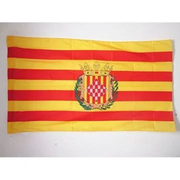 DRAPEAU PROVINCE DE GÍ?RONE 90x60cm - DRAPEAU GERONA EN CATALOGNE 60 x 90 cm Fourreau pour hampe