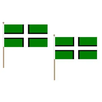 DRAPEAU COMTÍ? DE DEVON 45x30cm HAMPE en bois - LOT DE 10 DRAPEAUX COUNTY OF DEVON - ANGLETERRE 30 x 45 cm