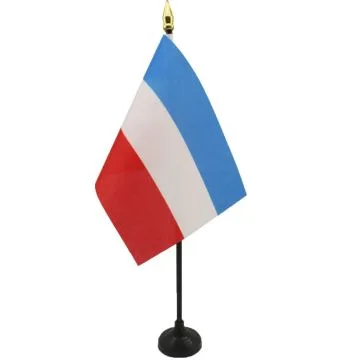 DRAPEAU DE TABLE RÉPUBLIQUE FÉDÉRALE DE YOUGOSLAVIE 15x10cm - PETIT DRAPEAUX DE BUREAU YOUGOSLAVE 10 x 15 cm pointe dorée