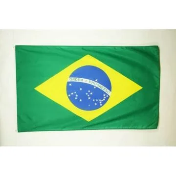 DRAPEAU BRÍ?SIL 150x90cm en SATIN - DRAPEAU BRÍ?SILIEN 90 x 150 cm