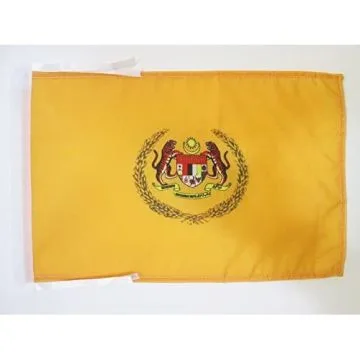 DRAPEAU ETENDARD ROYAL DE MALAISIE 45x30cm - PAVILLON ROYAUME MALAIS 30 x 45 cm haute qualité