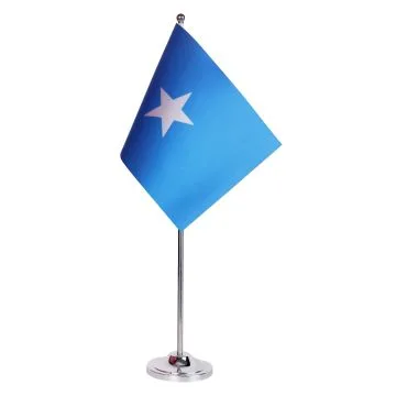 DRAPEAU DE TABLE prestige SOMALIE 22x15cm en SATIN - GRAND DRAPEAUX DE BUREAU SOMALIEN 15 x 22 cm