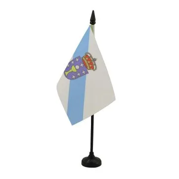 DRAPEAU DE TABLE GALICE 15x10cm - PETIT DRAPEAUX DE BUREAU DE GALICIA - ESPAGNE 10 x 15 cm