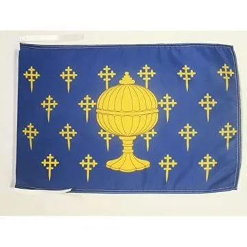 DRAPEAU ROYAUME DE GALICE 409-1833 45x30cm - PAVILLON ROYAL GALICIEN - REINO DE GALICIA 30 x 45 cm haute qualité