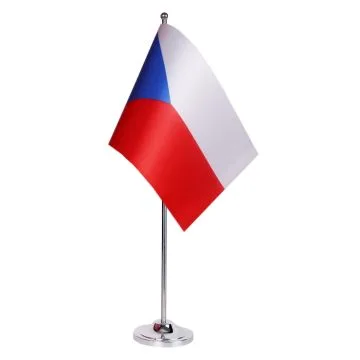 DRAPEAU DE TABLE prestige RÉPUBLIQUE TCHÈQUE 22x15cm en SATIN - GRAND DRAPEAUX DE BUREAU TCHÈQUE 15 x 22 cm