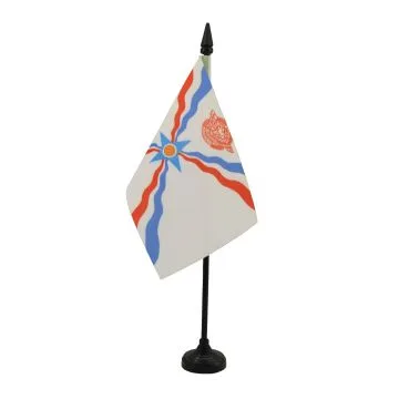 DRAPEAU DE TABLE ASSYRIE 15x10cm - PETIT DRAPEAUX DE BUREAU ASSYRIEN 10 x 15 cm