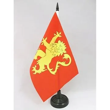 DRAPEAU DE TABLE AVEYRON 21x14cm - PETIT DRAPEAUX DE BUREAU DÉPARTEMENT AVEYRONAIS 14 x 21 cm