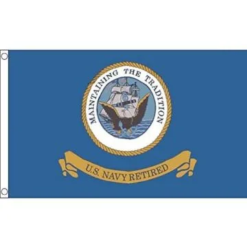 DRAPEAU MARINE DE GUERRE DES ÉTATS-UNIS RETIRÉ 150x90cm - DRAPEAU UNITED STATES NAVY RETIRED 90 x 150 cm - DRAPEAUX