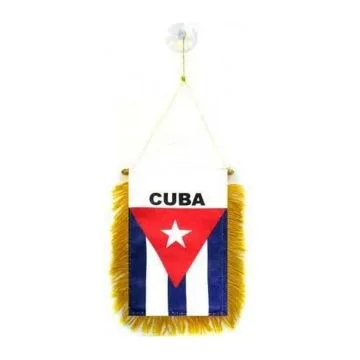 FANION CUBA 15x10cm - Mini drapeau CUBAIN 10 x 15 cm spécial voiture - Bannière