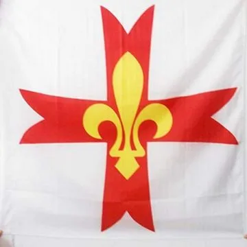 DRAPEAU ACADIE HISTORIQUE 1604-1713 90x90cm - DRAPEAU DE LA NOUVELLE-FRANCE 90 x 90 cm Fourreau pour hampe