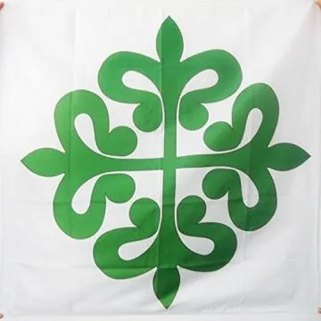 DRAPEAU ORDRE D\'ALCÁNTARA 90x90cm - DRAPEAU ORDRE DE SAINT-JULIEN DE PEREIRO 90 x 90 cm Fourreau pour hampe