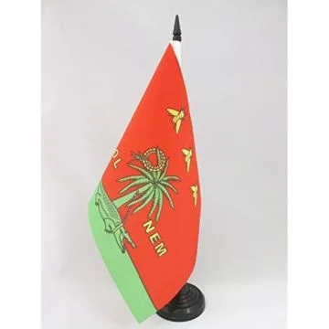 DRAPEAU DE TABLE NÎMES COLNEM 21x14cm - PETIT DRAPEAUX DE BUREAU CROCODILE NÎMOIS ROMAIN 14 x 21 cm