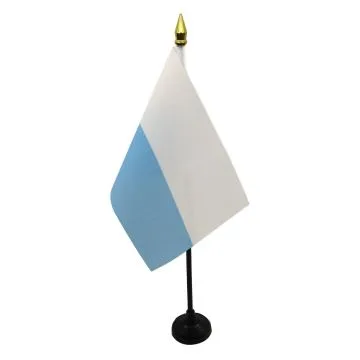 DRAPEAU DE TABLE SAINT MARIN SANS ARMOIRIES 15x10cm - PETIT DRAPEAUX DE BUREAU CIVIL SAINT-MARINAIS 10 x 15 cm pointe dorée