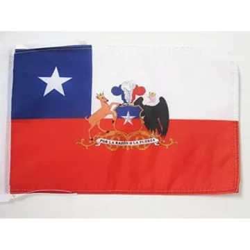 DRAPEAU CHILI AVEC ARMES 45x30cm - PAVILLON CHILIEN 30 x 45 cm haute qualité