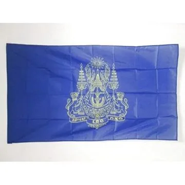 DRAPEAU ETENDARD ROYAL DU CAMBODGE 90x60cm - DRAPEAU ROYAUME CAMBODGIEN 60 x 90 cm Fourreau pour hampe
