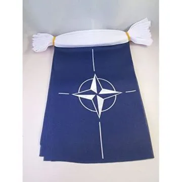 Guirlande 12 mètres 20 Drapeaux OTAN 45x30 cm - Drapeau de l\'OTAN 30 x 45 cm