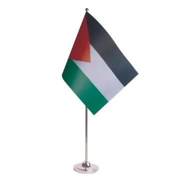 DRAPEAU DE TABLE prestige JORDANIE 22x15cm en SATIN - GRAND DRAPEAUX DE BUREAU JORDANIEN 15 x 22 cm