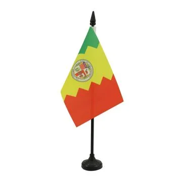 DRAPEAU DE TABLE LOS ANGELES 15x10cm - PETIT DRAPEAUX DE BUREAU VILLE DE LOS ANGELES - CALIFORNIE 10 x 15 cm