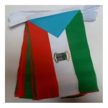 GUIRLANDE 6 mètres 20 DRAPEAUX GUINÍ?E Í?QUATORIALE 21x15 cm - DRAPEAU Í?QUATO-GUINÍ?EN 15 x 21 cm
