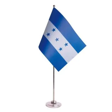 DRAPEAU DE TABLE prestige HONDURAS 22x15cm en SATIN - GRAND DRAPEAUX DE BUREAU HONDURIEN 15 x 22 cm
