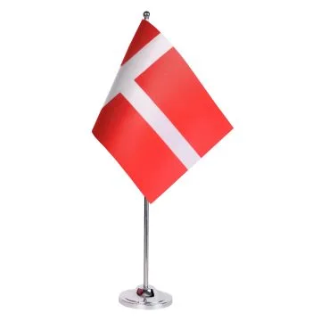 DRAPEAU DE TABLE prestige DANEMARK 22x15cm en SATIN - GRAND DRAPEAUX DE BUREAU DANOIS 15 x 22 cm