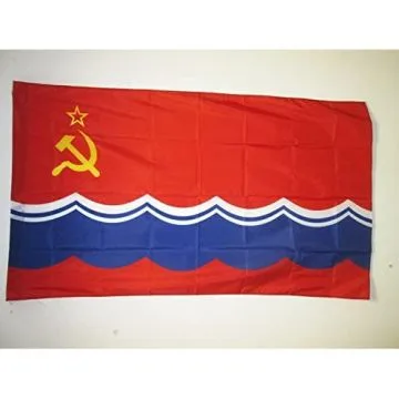 DRAPEAU RÍ?PUBLIQUE SOCIALISTE SOVIÍ?TIQUE D\'ESTONIE 1940-1990 90x60cm - DRAPEAU DE LA RSSE D\'URSS 60 x 90 cm Fourreau pour hampe