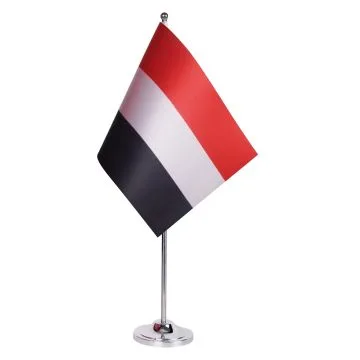 DRAPEAU DE TABLE prestige YÉMEN 22x15cm en SATIN - GRAND DRAPEAUX DE BUREAU YÉMÉNITE 15 x 22 cm