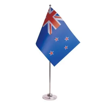 DRAPEAU DE TABLE prestige NOUVELLE-ZÉLANDE 22x15cm en SATIN - GRAND DRAPEAUX DE BUREAU NÉO-ZÉLANDAIS 15 x 22 cm