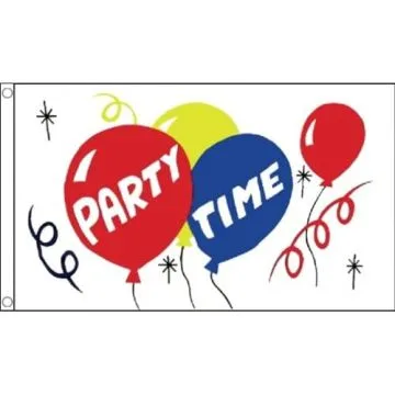 DRAPEAU C\'EST LA FÊTE 90x60cm - DRAPEAU PARTY TIME 60 x 90 cm - DRAPEAUX