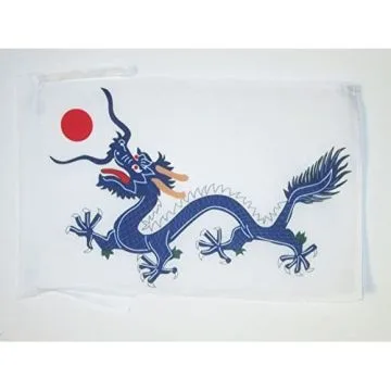 DRAPEAU CHINE DYNASTIE QING 1889 45x30cm - PAVILLON DRAGON CHINOIS 30 x 45 cm haute qualité