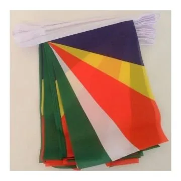 Guirlande 12 mètres 20 Drapeaux Seychelles 45x30 cm - Drapeau seychellois 30 x 45 cm