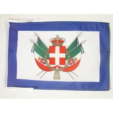 DRAPEAU ARMES ROYAUME D\'ITALIE 1861-1870 45x30cm - PAVILLON ROYAL ITALIEN 30 x 45 cm haute qualité