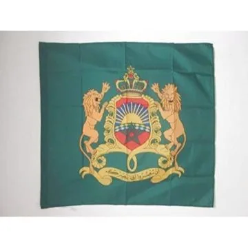 DRAPEAU ETENDARD ROYAL DU MAROC 90x90cm - DRAPEAU ROI MAROCAIN 90 x 90 cm Fourreau pour hampe
