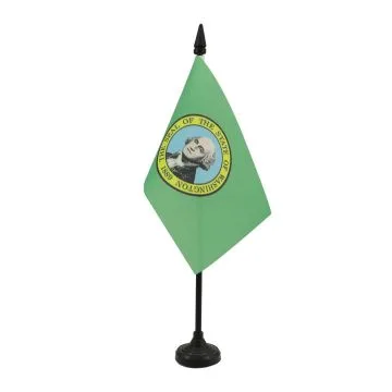 DRAPEAU DE TABLE WASHINGTON 15x10cm - PETIT DRAPEAUX DE BUREAU ETAT AMÉRICAIN - USA - ETATS-UNIS 10 x 15 cm