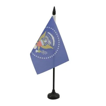 DRAPEAU DE TABLE USA PRÉSIDENT 15x10cm - PETIT DRAPEAUX DE BUREAU AMÉRICAIN - ETATS-UNIS 10 x 15 cm
