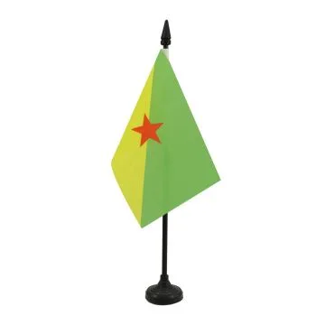 DRAPEAU DE TABLE GUYANE 15x10cm - PETIT DRAPEAUX DE BUREAU GUYANAIS - FRANCE 10 x 15 cm