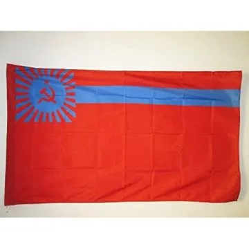 DRAPEAU RÍ?PUBLIQUE SOCIALISTE SOVIÍ?TIQUE DE GÍ?ORGIE 1921-1991 150x90cm - DRAPEAU DE LA RSSG D\'URSS 90 x 150 cm Fourreau pour hampe