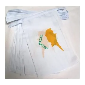 GUIRLANDE 6 mètres 20 DRAPEAUX CHYPRE 21x15 cm - DRAPEAU CHYPRIOTE 15 x 21 cm
