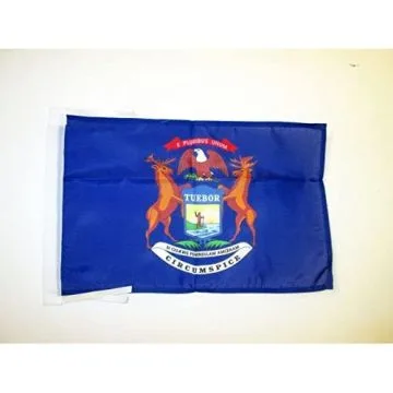 DRAPEAU MICHIGAN 45x30cm - PAVILLON ETAT AMÉRICAIN - USA - ETATS-UNIS 30 x 45 cm haute qualité