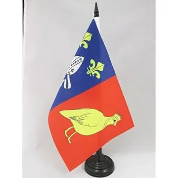 DRAPEAU DE TABLE CHARENTE MARITIME 21x14cm - PETIT DRAPEAUX DE BUREAU DÉPARTEMENT CHARENTAIS 14 x 21 cm