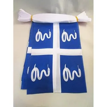 GUIRLANDE 6 mètres 20 DRAPEAUX MARTINIQUE 21x15 cm - DRAPEAU MARTINIQUAIS 15 x 21 cm