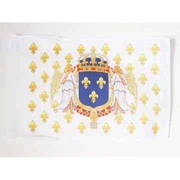 DRAPEAU ROYAUME DE FRANCE ANGES 45x30cm - PAVILLON ROYALISTE FRANÇAIS FLEUR DE LYS 30 x 45 cm haute qualité