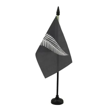 DRAPEAU DE TABLE NOUVELLE-ZÉLANDE ALL BLACK 15x10cm - PETIT DRAPEAUX DE BUREAU NÉO-ZÉLANDAIS - RUGBY 10 x 15 cm
