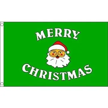 DRAPEAU JOYEUX NOËL VERT 90x60cm - DRAPEAU MERRY CHRISTMAS 60 x 90 cm - DRAPEAUX