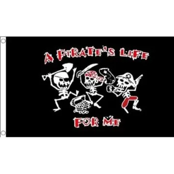 DRAPEAU UNE VIE DE PIRATE 150x90cm - DRAPEAU PIRATES - CORSAIRE 90 x 150 cm - DRAPEAUX